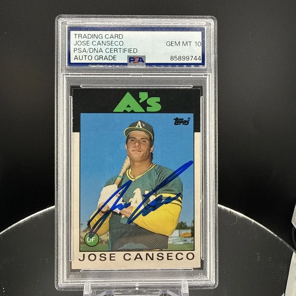 Jose Canseco 1986 Topps Traded On-Card Autograph PSA/DNA 10 GEM MT